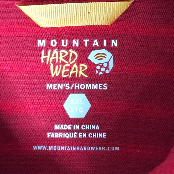 Mountain Hardwear 1/4 Zip Polo Shirt Performance Gear Red Stripes Men's XXL - Picture 5 of 12